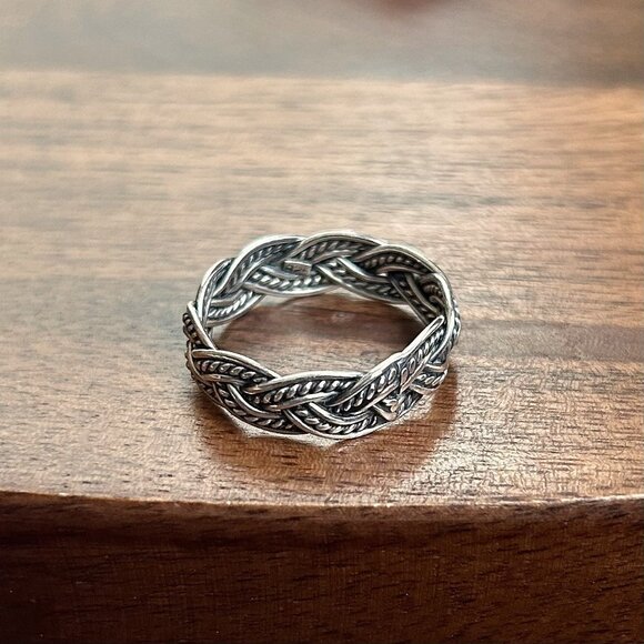 New Sterling Silver 925 Weave Band Ring Size 8 - Picture 4 of 4